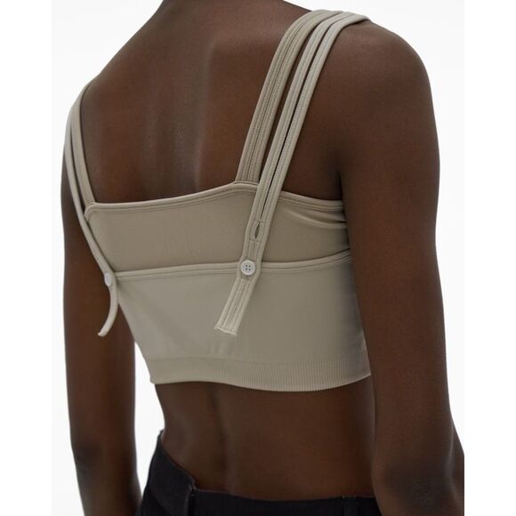 NWT Helmut Lang Button Strap Jersey Bra in Optic White Size XS - Picture 5 of 12